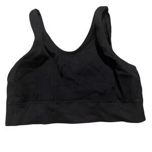 Aerie Black Ribbed Sports Bra.  Size XL
